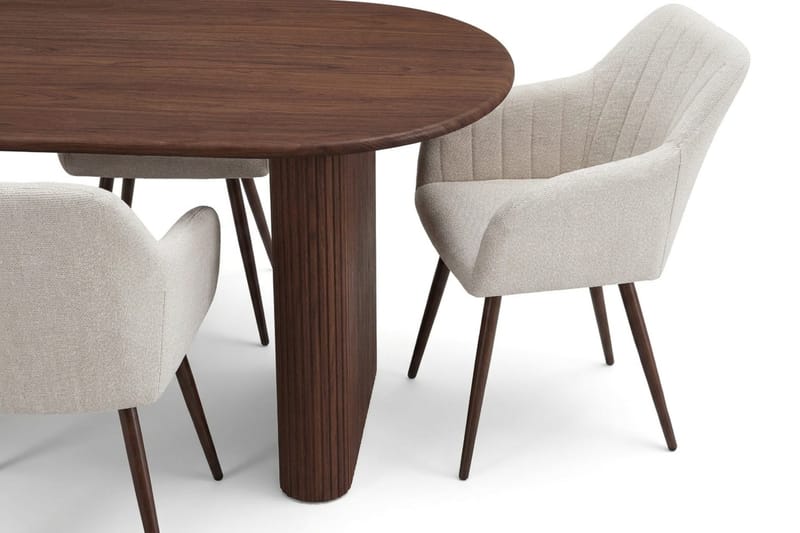 Noira spisegruppe rektangulær 180 cm valnøtt med 6 Filippa spisestoler - Valnøtt - Møbler - Bord - Spisegrupper