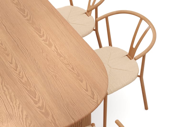 Noira spisegruppe rektangulær 220 cm eik med 6 Elysia spisestoler - Eik - Møbler - Bord - Spisegrupper