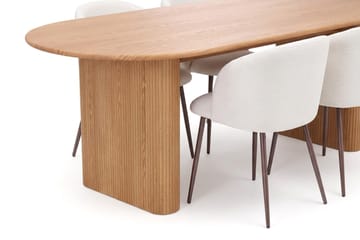 Noira spisegruppe rektangulær 220 cm eik med 6 Greya spisestoler - Eik - Møbler - Bord - Spisegrupper