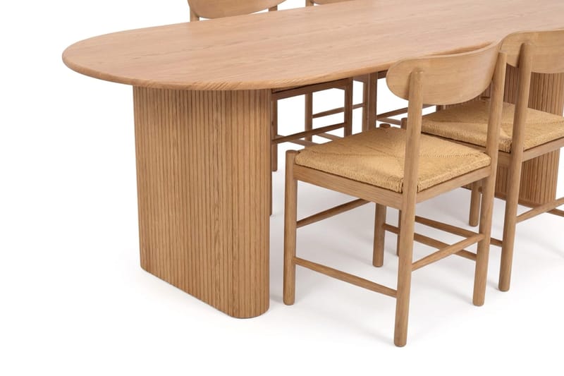 Noira spisegruppe rektangulær 220 cm eik med 6 Malte spisestoler - Eik - Møbler - Bord - Spisegrupper