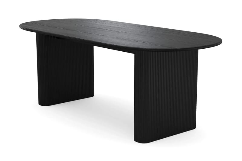Noira spisegruppe rektangulær 220 cm svart med 6 Filip spisestoler - Svartbeiset eik - Møbler - Bord - Spisegrupper