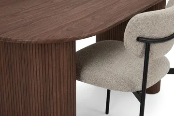 Noira spisegruppe rektangulær 220 cm valnøtt med 6 Lucy spisestoler - Valnøtt - Møbler - Bord - Spisegrupper