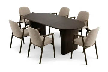 160-220 cm - Hvitbeiset eik
