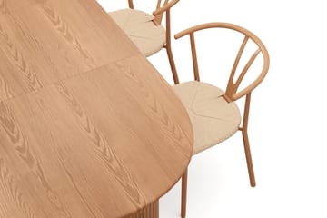 Noira spisegruppe uttrekkbar 160-220 cm eik med 6 Elysia spisestoler - Eik - Møbler - Bord - Spisegrupper