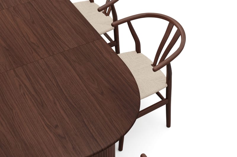 Noira spisegruppe uttrekkbar 160-220 cm valnøtt med 6 Dastoori spisestoler - Valnøtt - Møbler - Bord - Spisegrupper