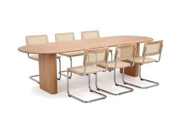 Noira spisegruppe uttrekkbar 220–320 cm eik med 6 Build spisestoler - Eik - Møbler - Bord - Spisegrupper