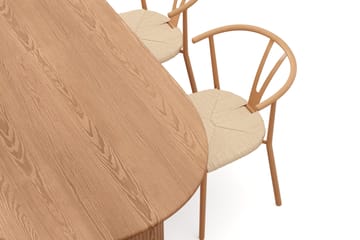 Noira spisegruppe uttrekkbar 220-320 cm eik med 6 Elysia spisestoler - Eik - Møbler - Bord - Spisegrupper