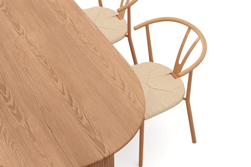 Noira spisegruppe uttrekkbar 220-320 cm eik med 6 Elysia spisestoler - Eik - Møbler - Bord - Spisegrupper