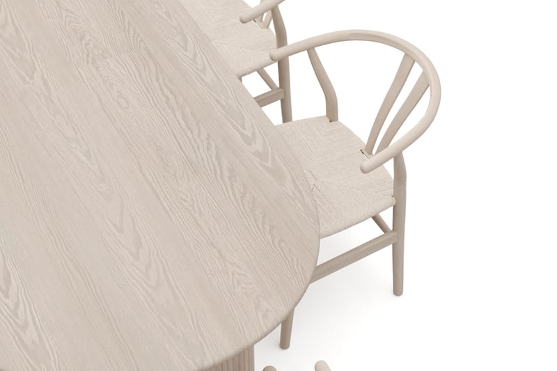 Noira Spisegruppe uttrekkbar 220-320 cm Hvitlasert med 6 Dastoori Spisestoler - Hvitlasert - Møbler - Bord - Spisegrupper