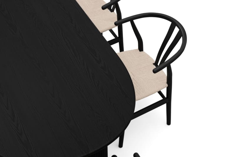 Noira Spisegruppe uttrekkbar 220-320 cm Svart med 6 Dastoori Spisestoler - Svart - Møbler - Bord - Spisegrupper