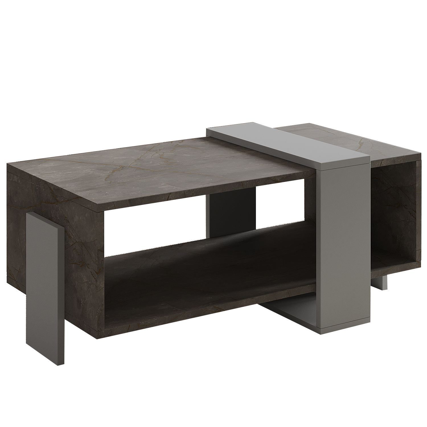 Norell Sofabord 90x40x49 cm - Gordion marmor og grå