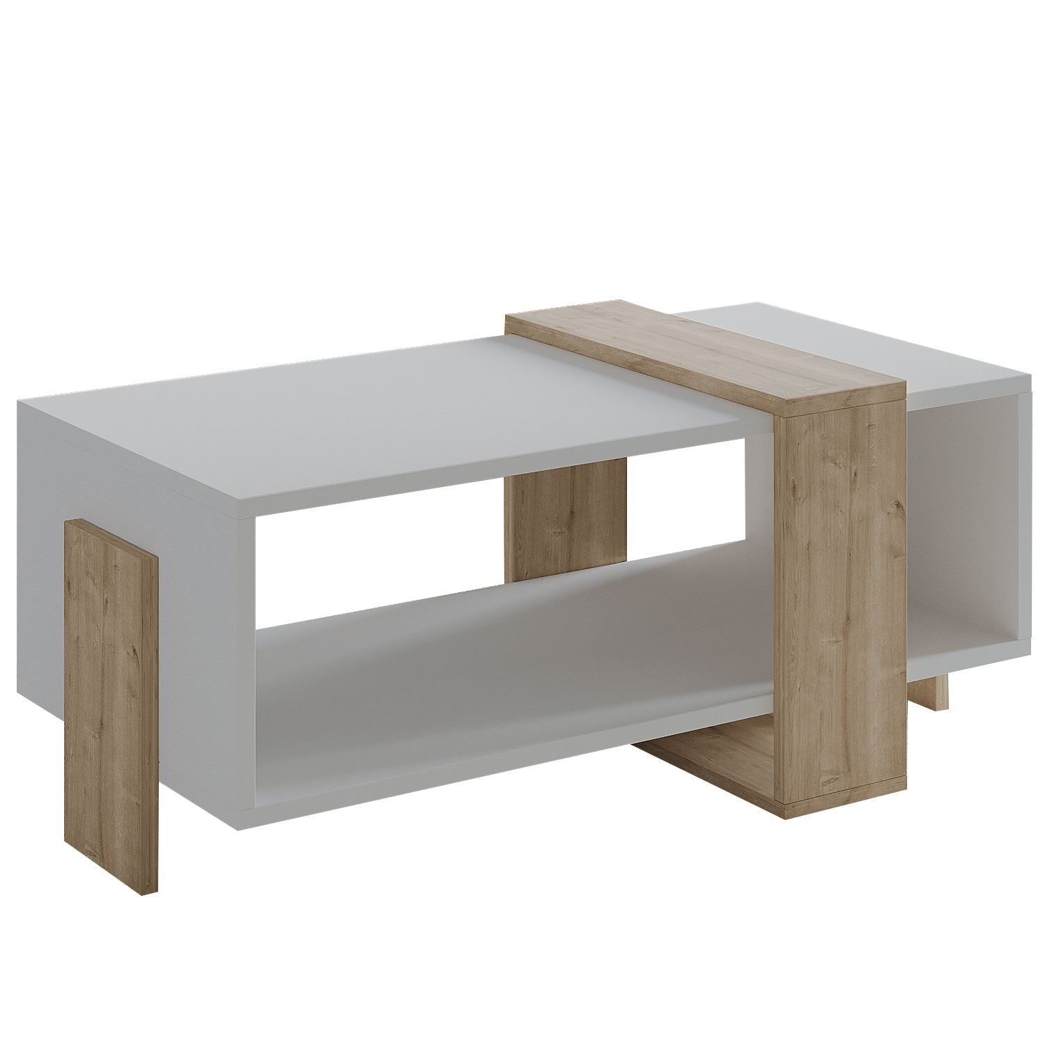Norell Sofabord 90x40x49 cm - Hvit og safireik