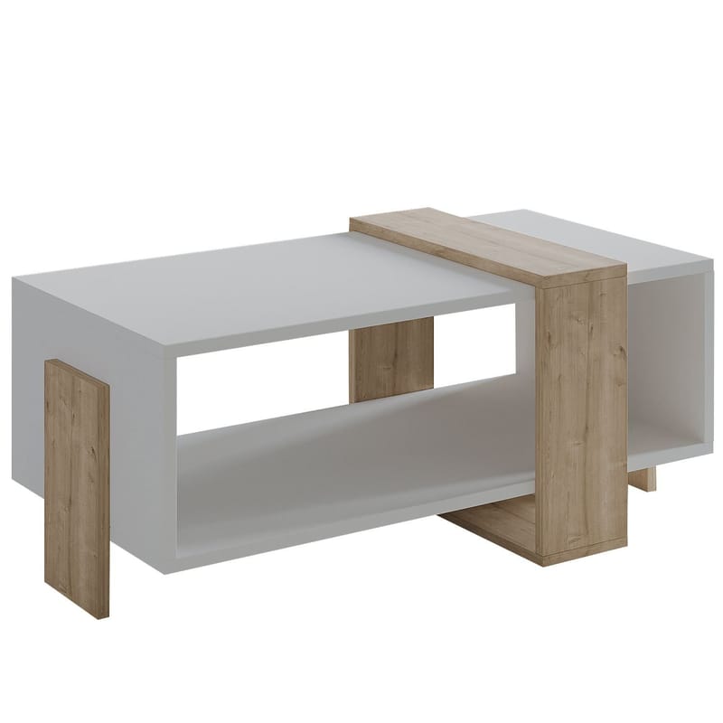 Norell Sofabord 90x40x49 cm - Hvit og safireik - Møbler - Bord - Sofabord