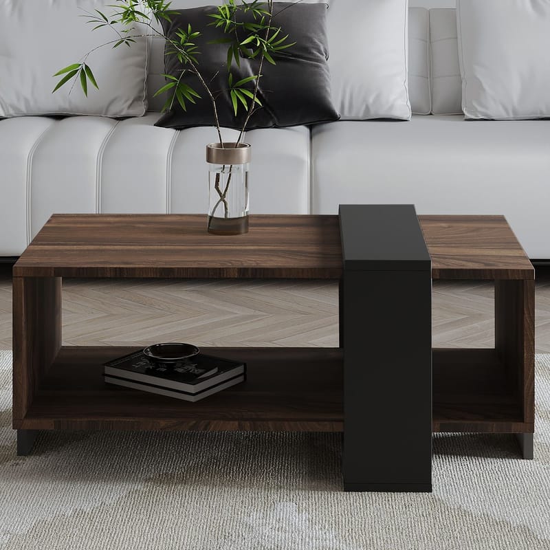 Norell Sofabord 90x40x49 cm - Valnøtt og antrasitt - Møbler - Bord - Sofabord