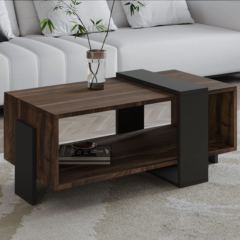 Norell Sofabord 90x40x49 cm - Valnøtt og antrasitt - Møbler - Bord - Sofabord