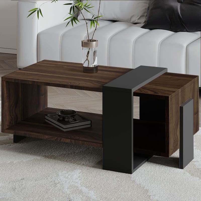 Norell Sofabord 90x40x49 cm - Valnøtt og antrasitt - Møbler - Bord - Sofabord