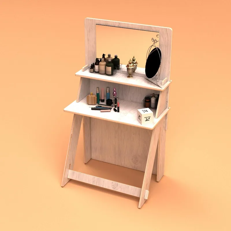 Norena Sminkebord 85 cm - Naturlig tre - Møbler - Bord - Sminkebord & toalettbord - Sminkebord med speil