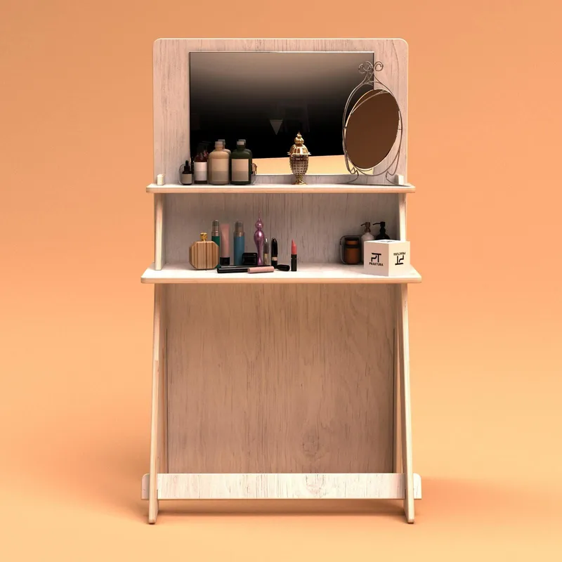 Norena Sminkebord 85 cm - Naturlig tre - Møbler - Bord - Sminkebord & toalettbord - Sminkebord med speil