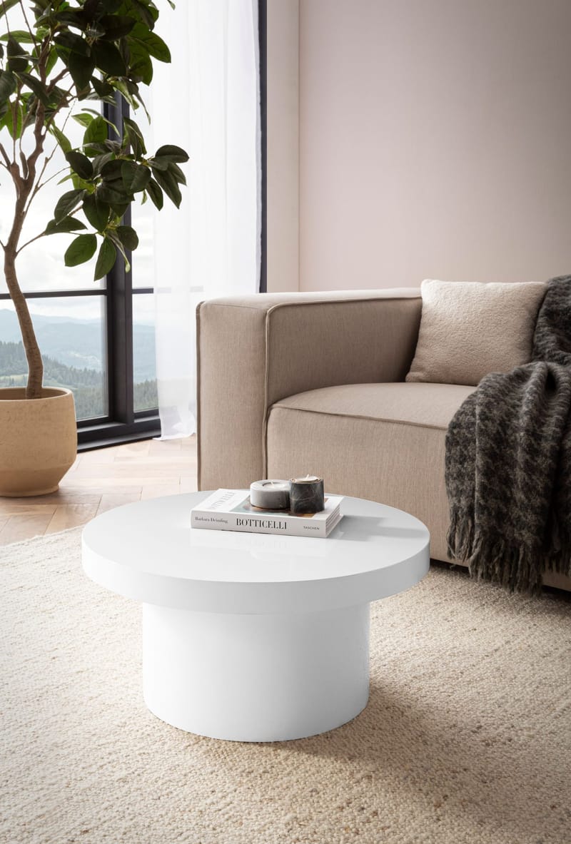Norvasen sofabord 60 cm rundt - Høyglanshvit - Møbler - Bord - Sofabord