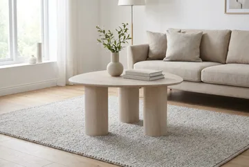 Nova sofabord trekantet 85 cm - Hvitlasert eik - Møbler - Bord - Sofabord