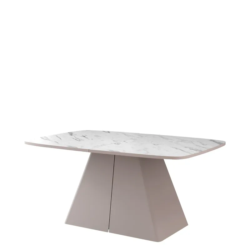 Novaj Spisebord uttrekkbart 180-256 cm - beige, hvit marmor - Møbler - Bord - Spisebord & kjøkkenbord