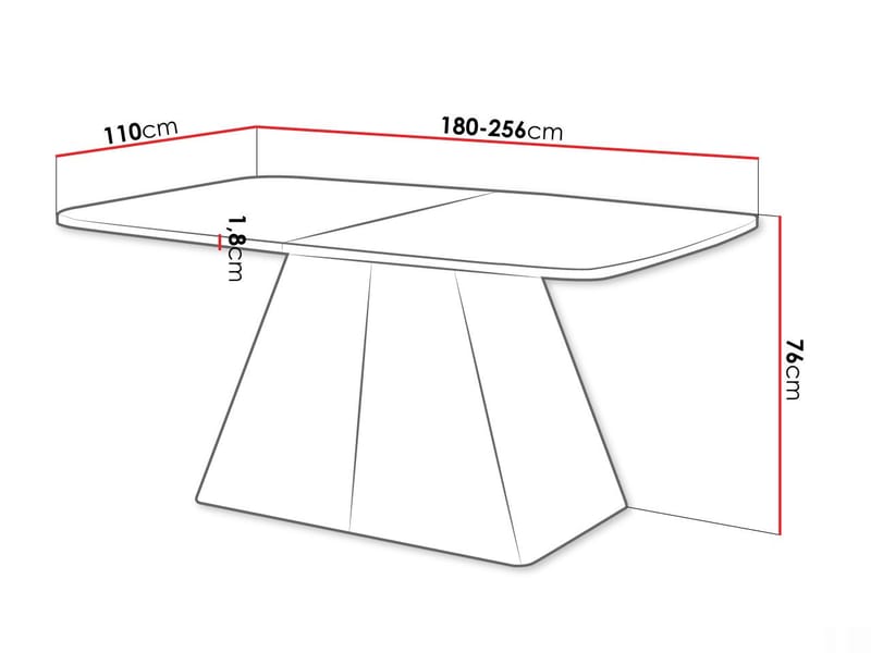 Novaj Spisebord uttrekkbart 180-256 cm - Svart, hvit (marmor) - Møbler - Bord - Spisebord & kjøkkenbord