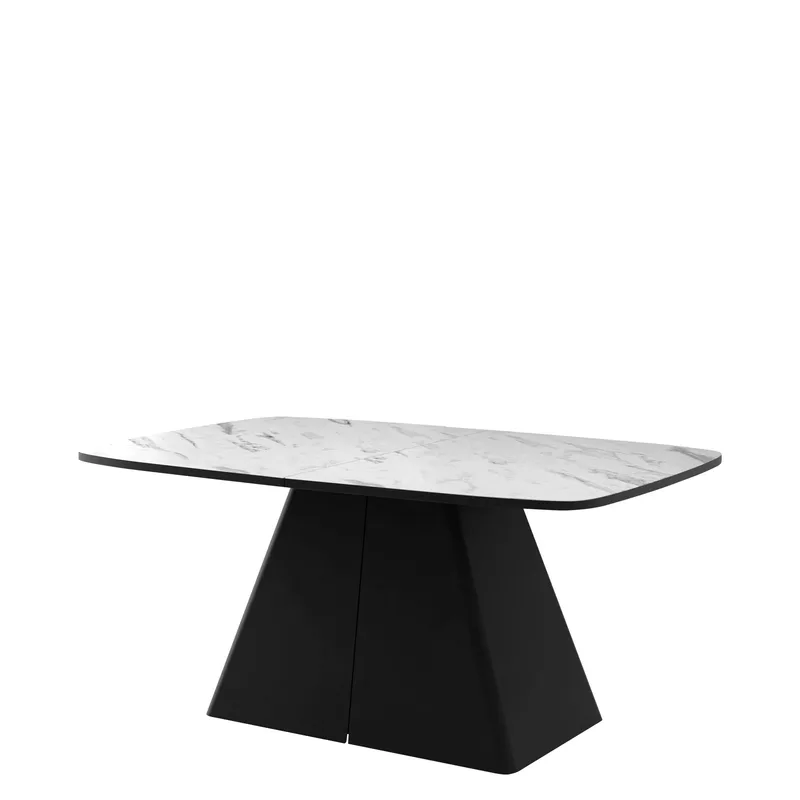 Novaj Spisebord uttrekkbart 180-256 cm - Svart, hvit (marmor) - Møbler - Bord - Spisebord & kjøkkenbord