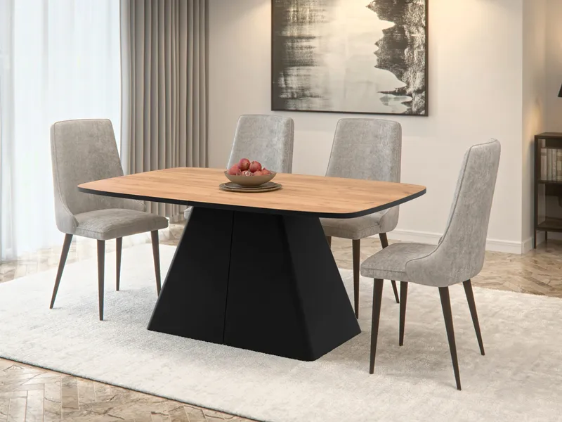 Novaj Spisebord uttrekkbart 180-256 cm - Svart, naturtre - Møbler - Bord - Spisebord & kjøkkenbord