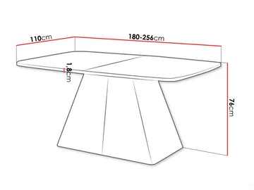 Novaj Spisebord uttrekkbart 180-256 cm - Svart (marmor) - Møbler - Bord - Spisebord & kjøkkenbord