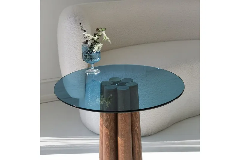 Novera Stuebord 50 cm - Valnøtt/Blå - Møbler - Bord - Sofabord