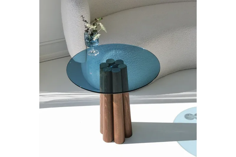 Novera Stuebord 50 cm - Valnøtt/Blå - Møbler - Bord - Sofabord