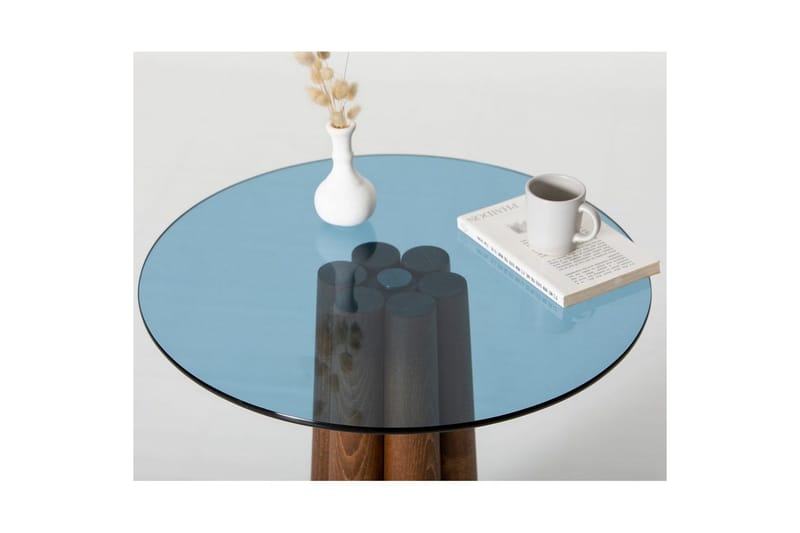 Novera Stuebord 50 cm - Valnøtt/Blå - Møbler - Bord - Sofabord