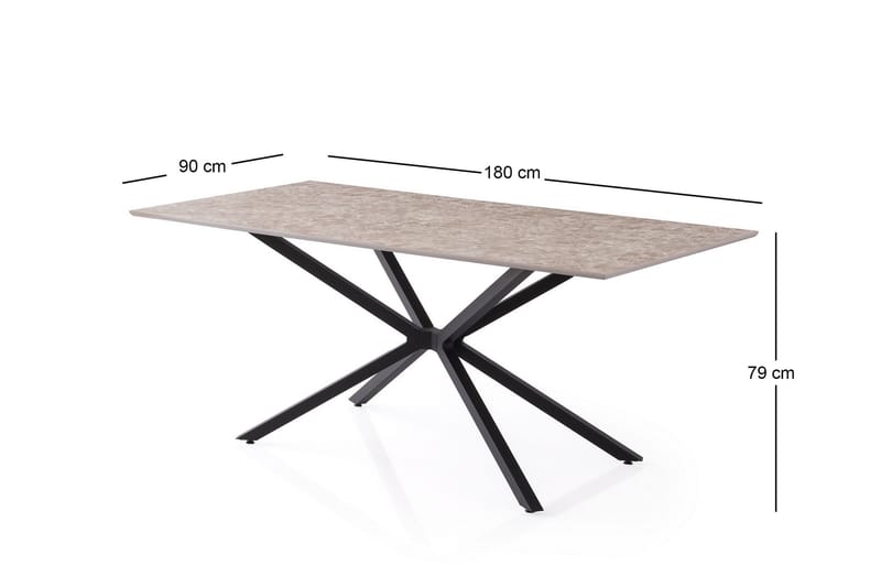 Nox Spisebord 180 cm Rektangulær - Grå - Møbler - Bord - Spisebord & kjøkkenbord