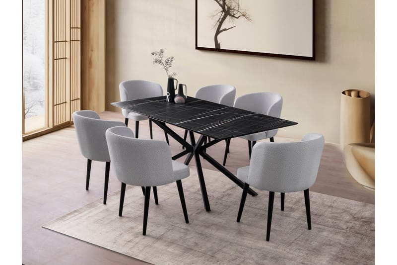 Nox Spisebord 180 cm Rektangulær - Svart - Møbler - Bord - Spisebord & kjøkkenbord