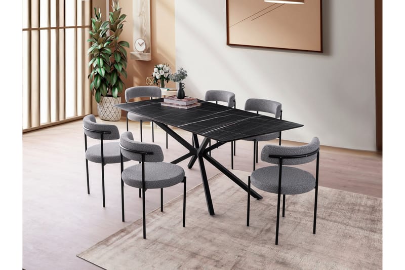 Nox Spisebord 180 cm Rektangulær - Svart - Møbler - Bord - Spisebord & kjøkkenbord