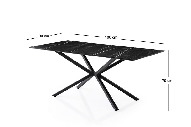 Nox Spisebord 180 cm Rektangulær - Svart - Møbler - Bord - Spisebord & kjøkkenbord