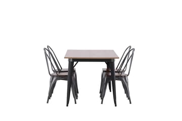 Ochovi Spisegruppe 140 cm Rektangulær med 4 Ochovi Stoler - Valnøtt - Møbler - Bord - Spisegrupper