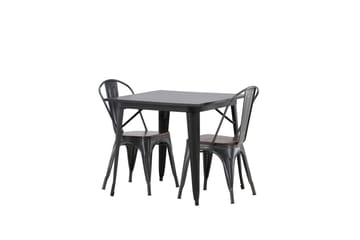 Ochovi Spisegruppe 80 cm Rektangulær med 2 Ochovi Stoler - Mørk grå - Møbler - Bord - Spisegrupper