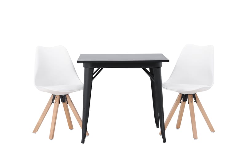 Ochovi Spisegruppe 80 cm Rektangulær med 2 Zeno Stoler, Svart
