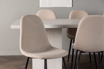 Olga Matgruppe 200 cm Rektangulær med 6 Polar Stoler - Beige - Møbler - Bord - Spisegrupper