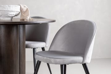 Olivero rundt spisebord 110 cm med 4 Velvet kjøkkenstoler i fløyel - Møbler - Bord - Spisegrupper