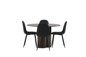 Olivero rundt spisebord 110 cm med 4 Polar spisestoler - Møbler - Bord - Spisegrupper