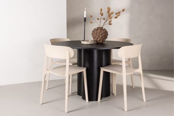 Olivia Matgruppe 110 cm Rund med 4 Åstol Stoler - Beige - Møbler - Bord - Spisegrupper