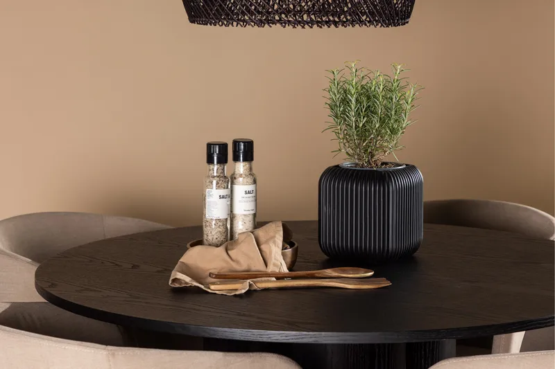 Olivia Matgruppe 110 cm Rund med 4 Berit Stoler - Beige - Møbler - Bord - Spisegrupper