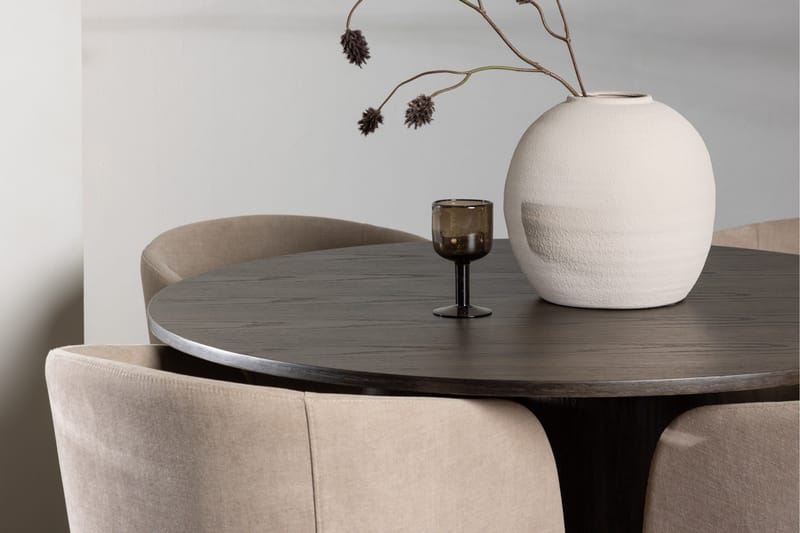 Olivia Matgruppe 110 cm Rund med 4 Berit Stoler - Beige - Møbler - Bord - Spisegrupper