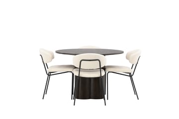 Olivia Matgruppe 110 cm Rund med 4 Chico Stoler - Mocca - Møbler - Bord - Spisegrupper