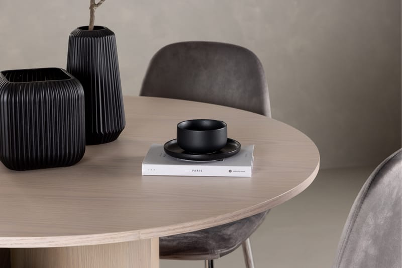 Olivia Matgruppe 110 cm Rund med 4 Eva Stoler - Whitewash - Møbler - Bord - Spisegrupper