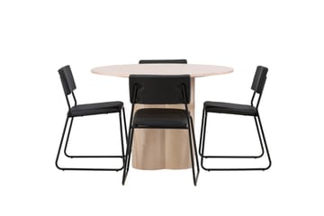 Olivia Matgruppe 110 cm Rund med 4 Kenth Stoler - Sort - Møbler - Bord - Spisegrupper