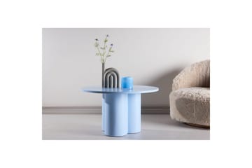 Olivia Rundt Sofabord 80x45 cm i Tre med Malt Tre - Blå - Møbler - Bord - Sofabord