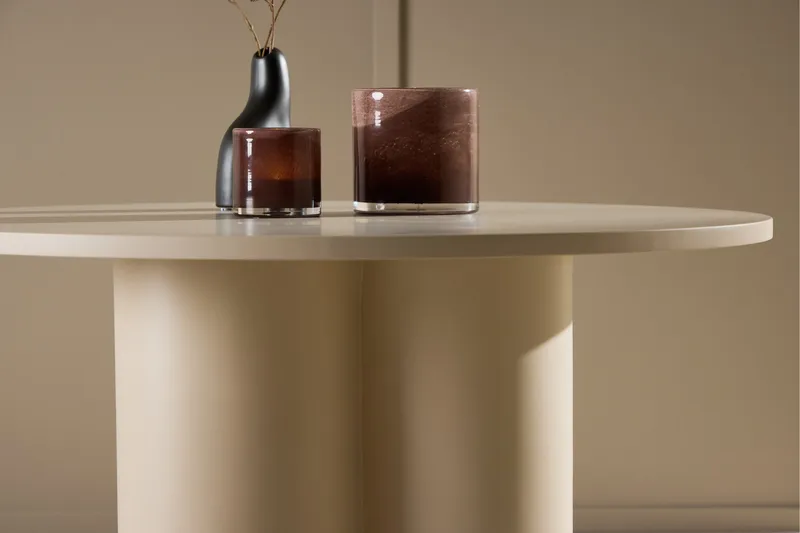 Olivia Sofabord 80 cm Rundt i Malt Tre - Beige - Møbler - Bord - Sofabord